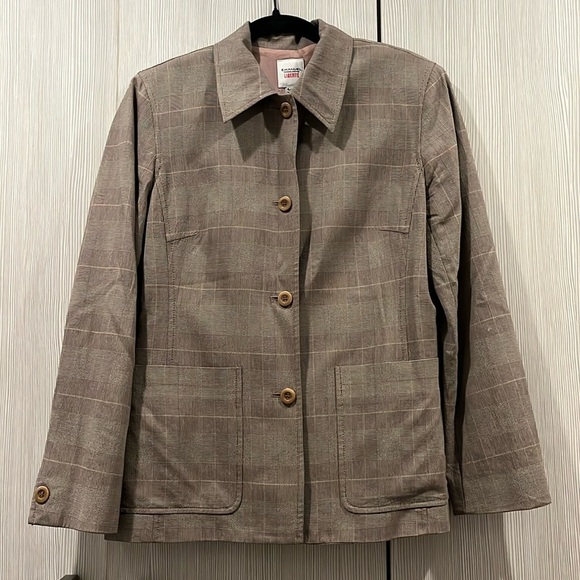 Vintage Emanuel Ungaro Liberté | Greige Plaid Shacket Blazer | Size 4 / EU 38 - Picture 1 of 16